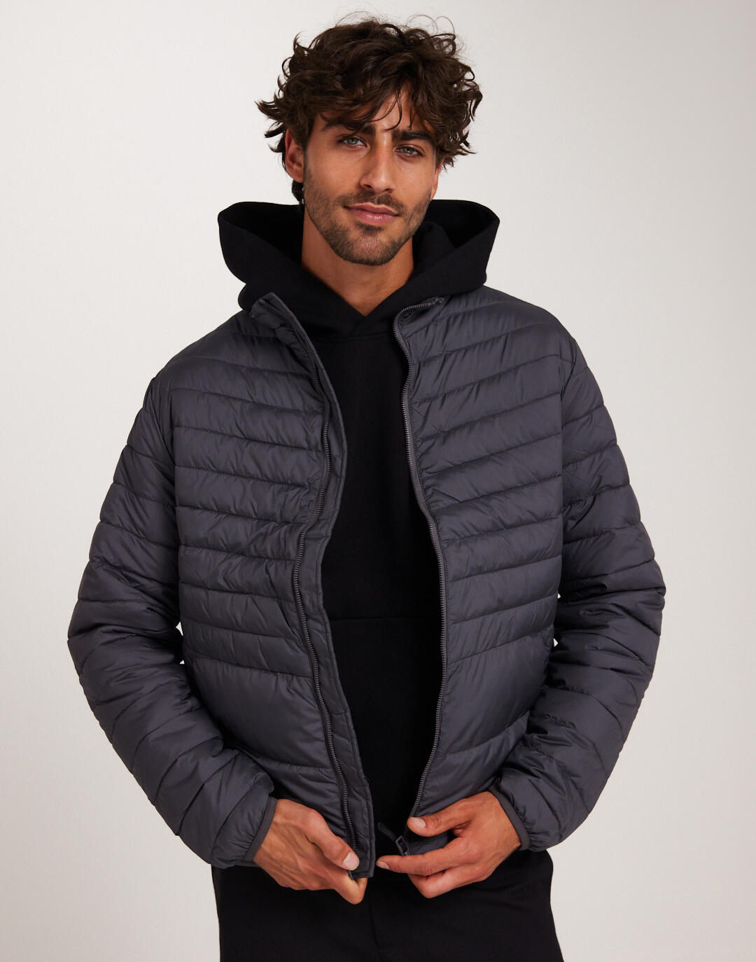 Buy Jack Jones JJESTATE PACKABLE PUFFER COLLAR NOO Asphalt NLYMAN