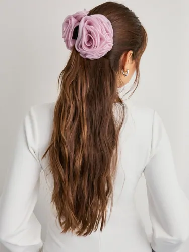 BECKSÖNDERGAARD - Pink - Organza Flower Hair Claw