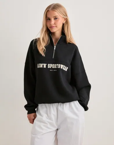 Aim'n - Svart - Varsity Sweat Half Zip — produktbild