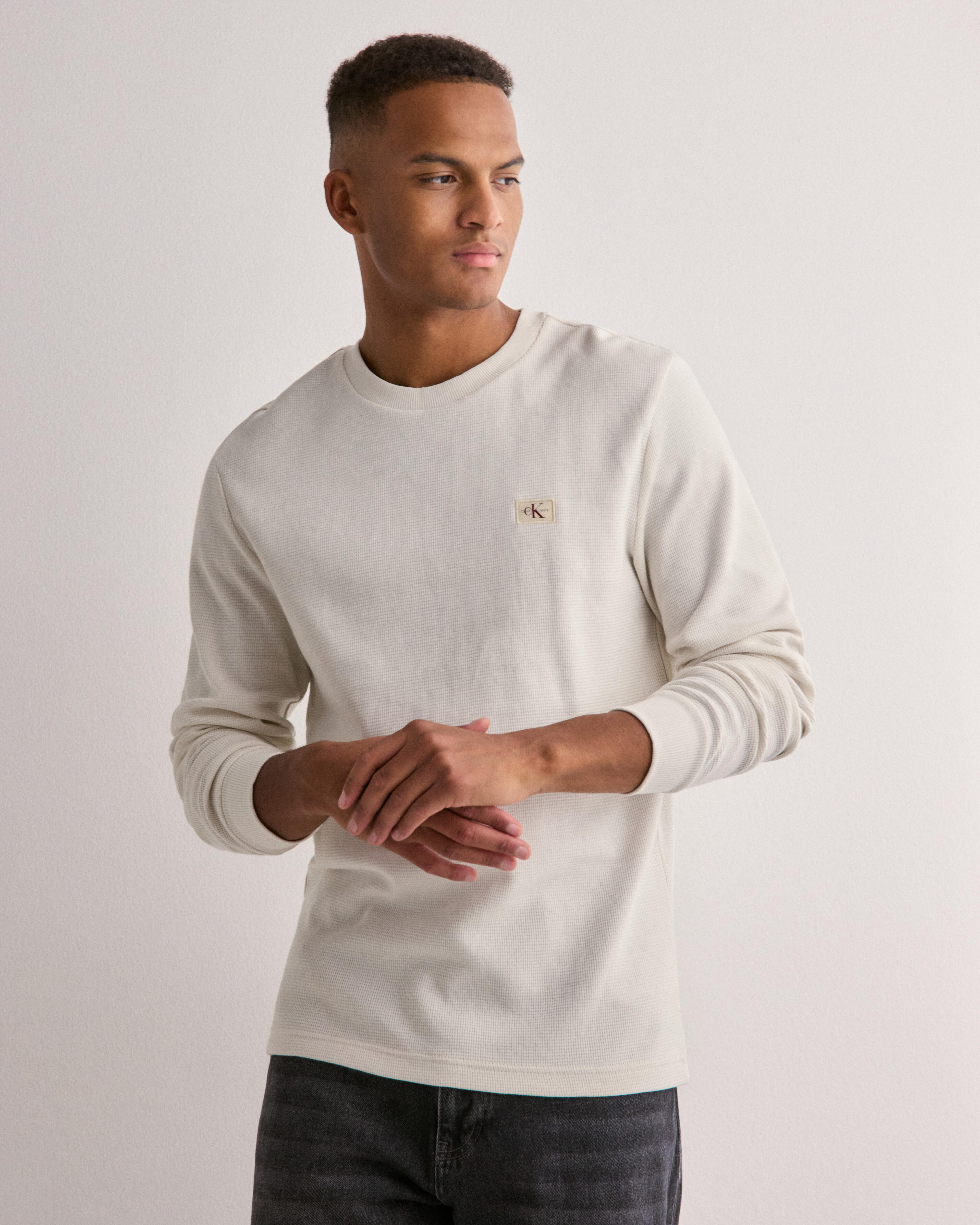 Buy Calvin Klein Jeans WOVEN LABEL WAFFLE LS TEE - Ivory