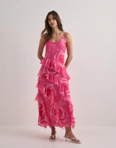 Vero Moda - Rosa - Vmsmilla S/L V-Neck Long Frill Dres