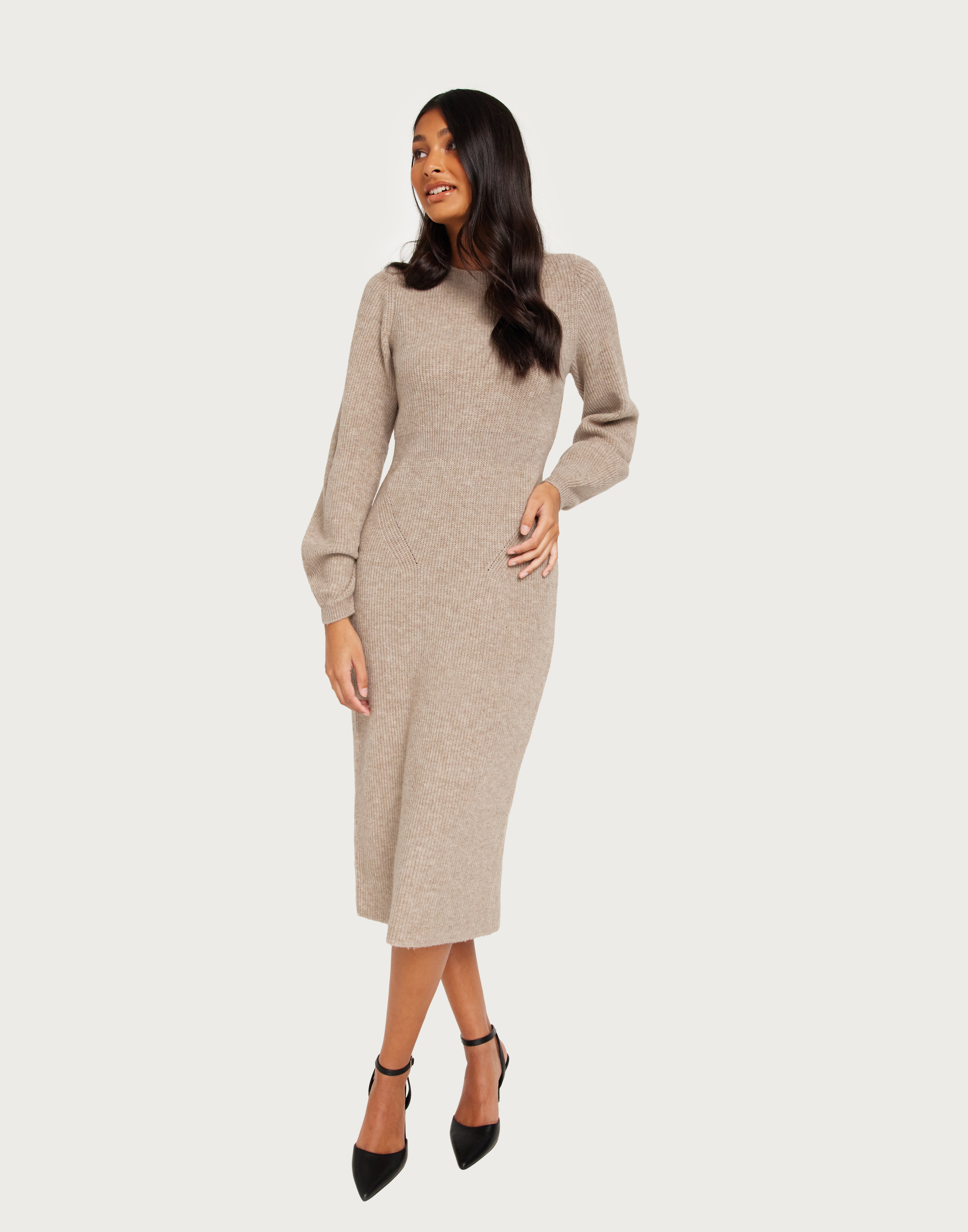 Silver fashion sweater dress