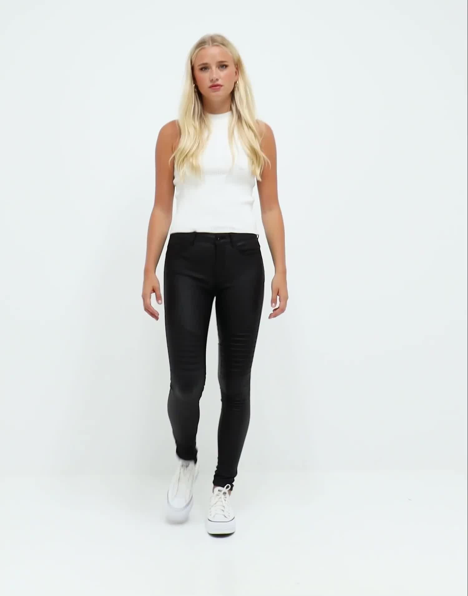 ONLY Onlnew Royal Reg Sk. Biker Coated Noos Broek dames