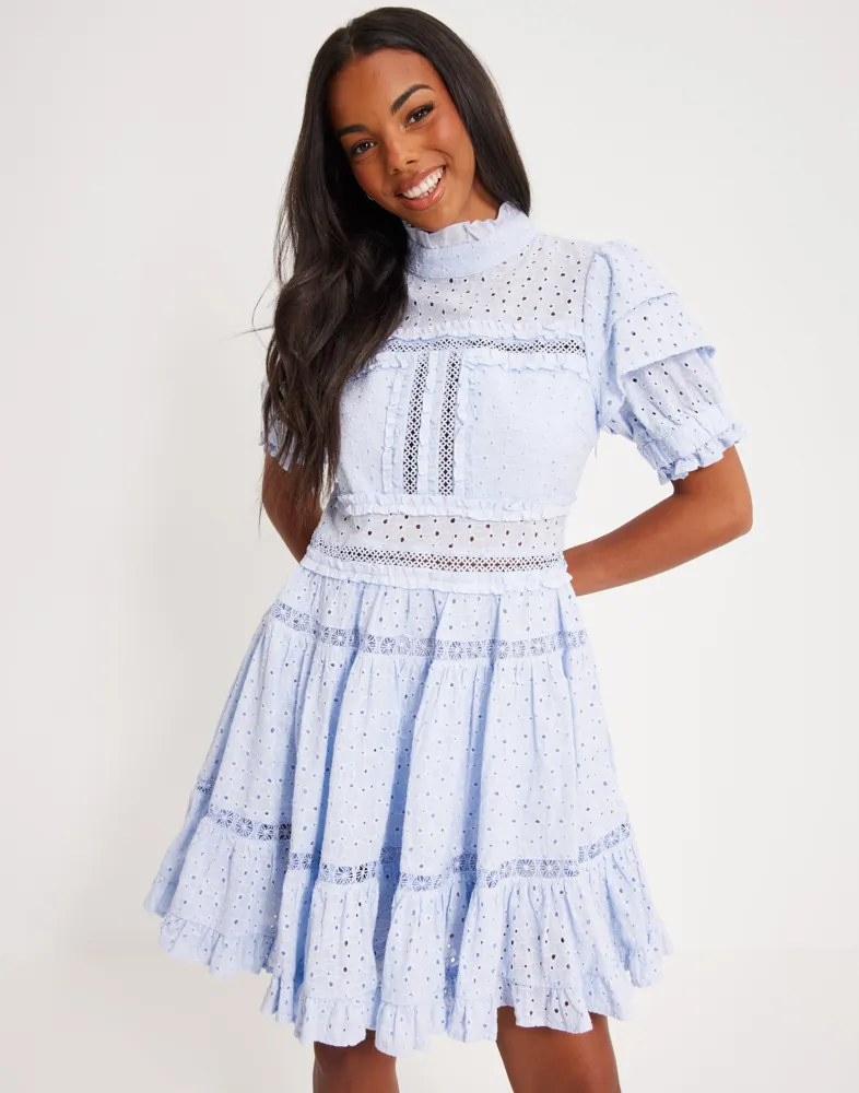 Buy Malina Iro mini lace dress - Sky Blue | Nelly.com