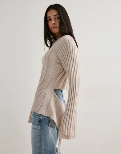 VERO MODA Vmwren Ls Tie Pullover Knit Exp stickade tröjor dam – bild 2
