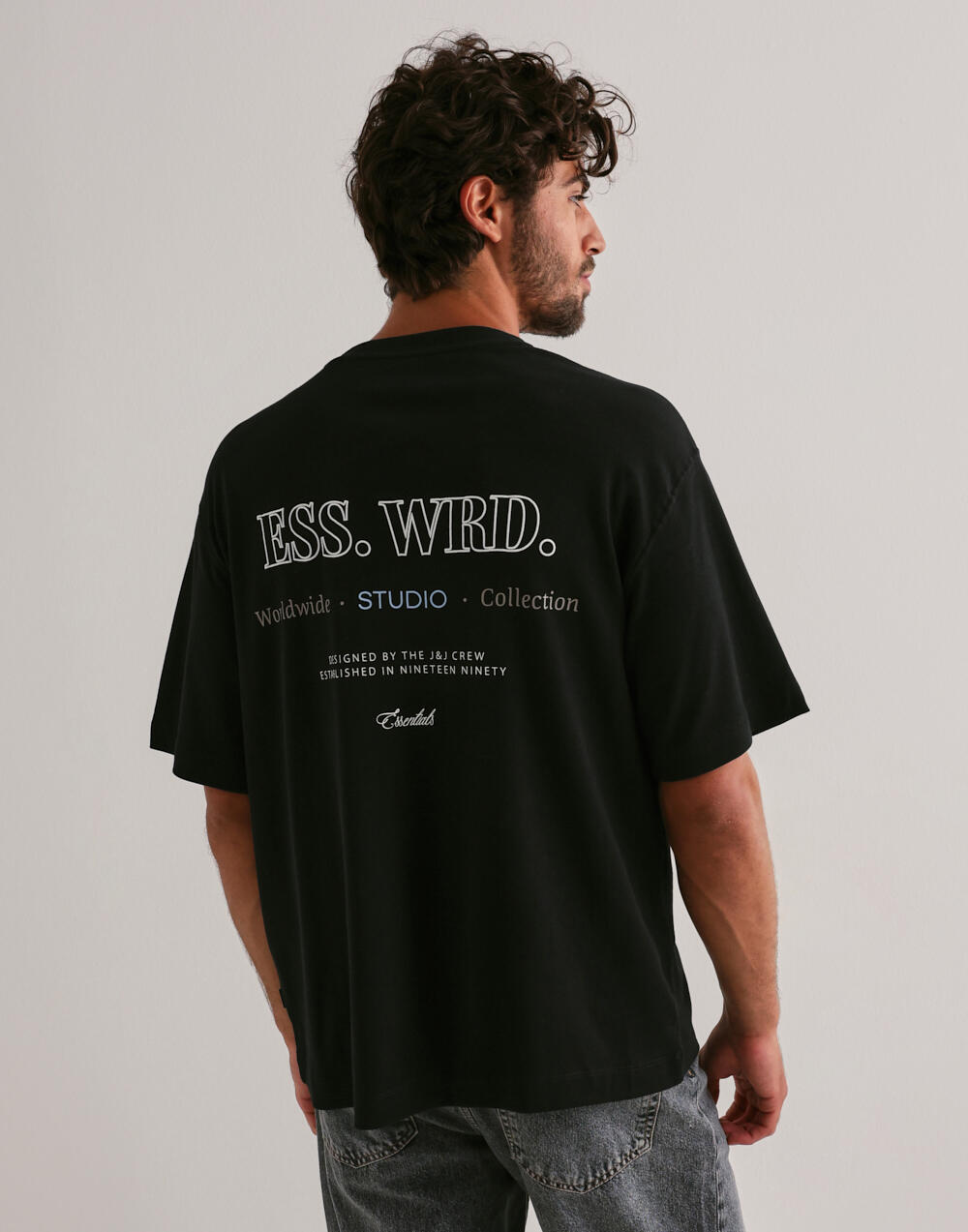 Buy Jack & Jones JJEURBAN EDGE STUDIO TEE SS O-NECK - Black