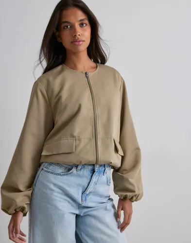 Pieces - Beige - Pcberit Balloon Bomber Jacket