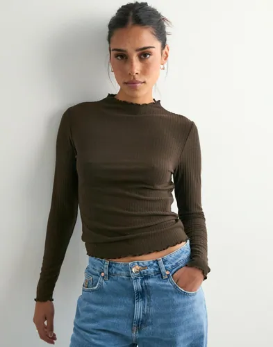 Only - Brun - Onlemma L/S High Neck Top Noos Jrs