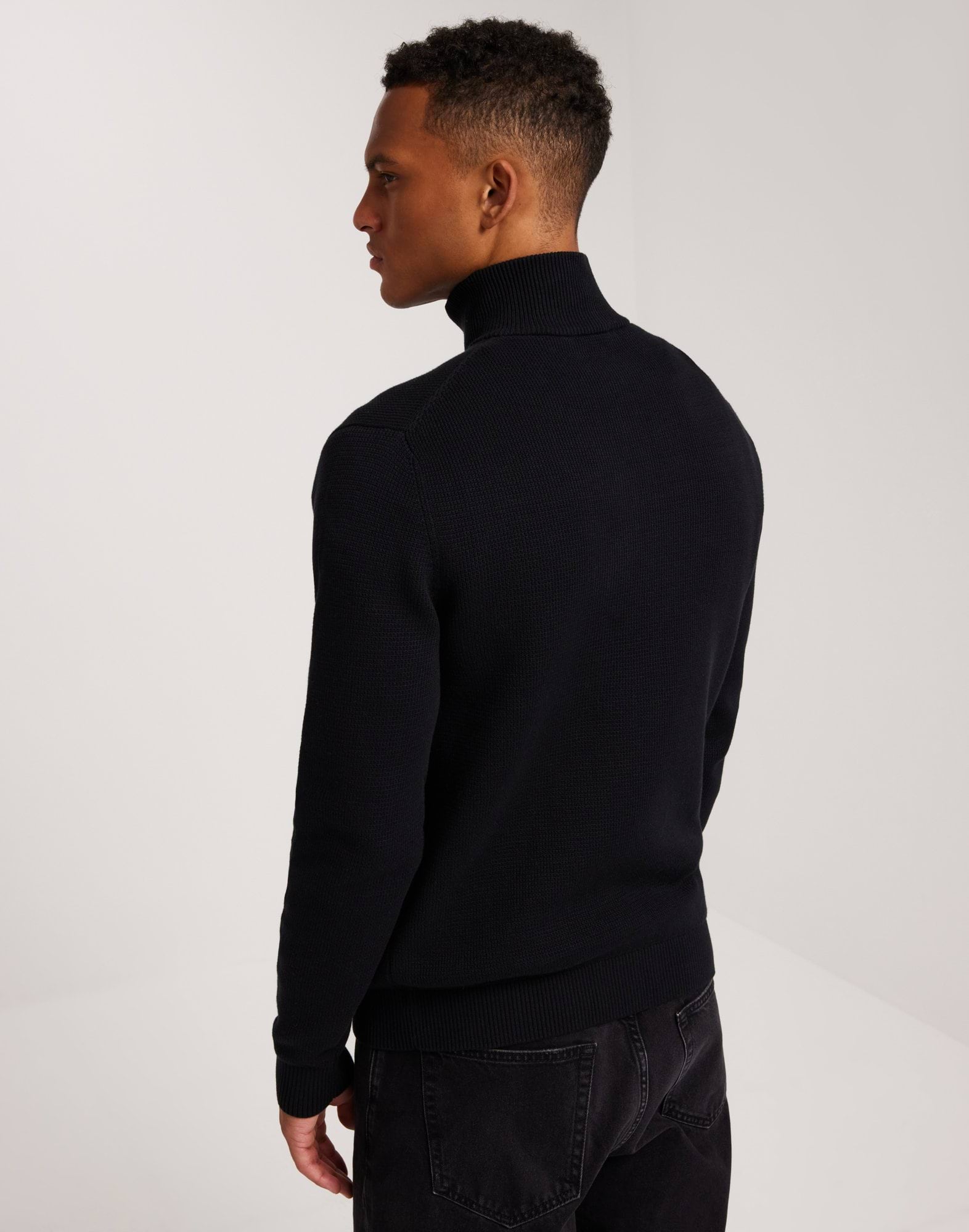 SLHDANE LS KNIT STRUCTURE HALF ZIP