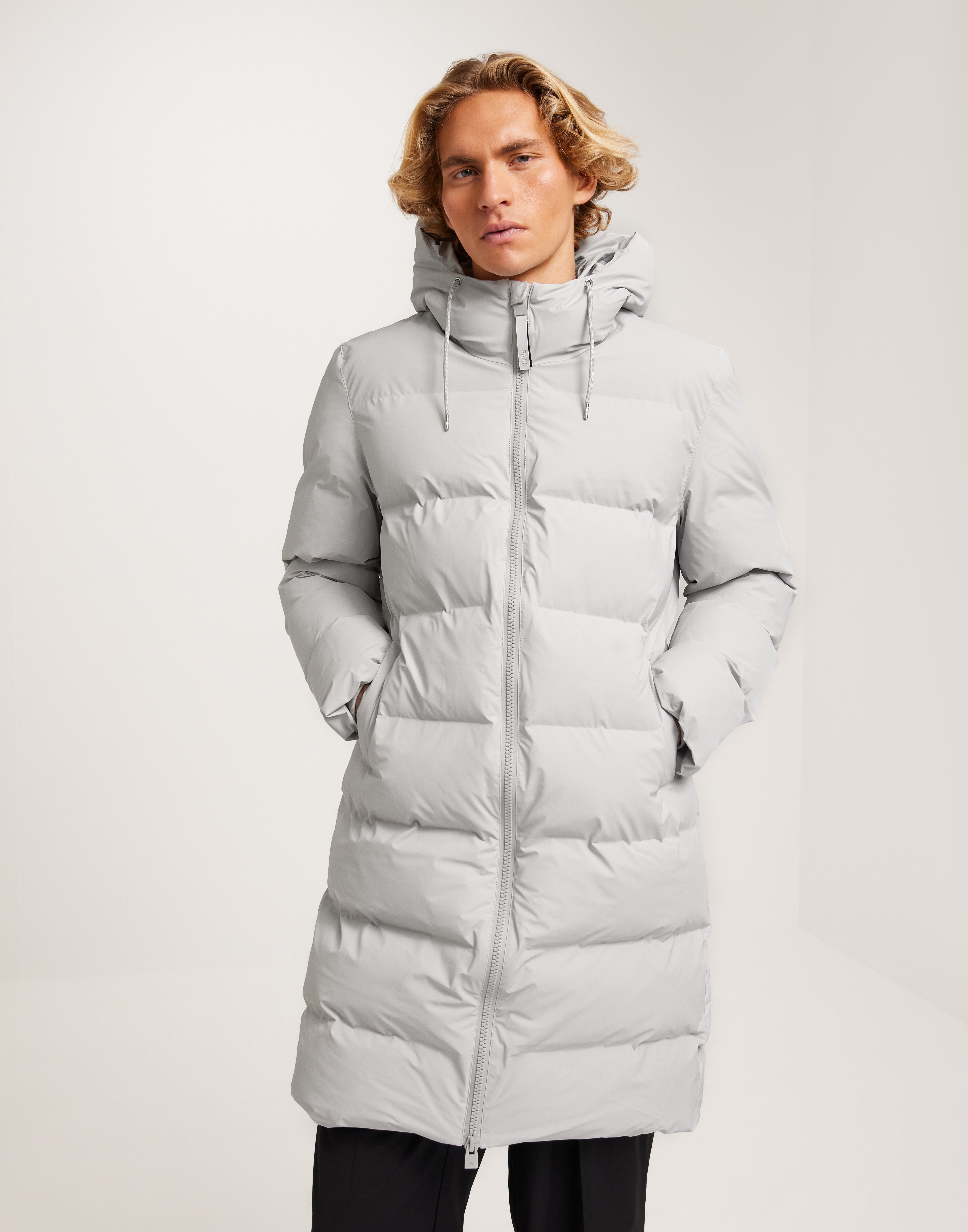 Buy Rains Alta Long Puffer Jacket W3T4 - Ash | NLYMAN