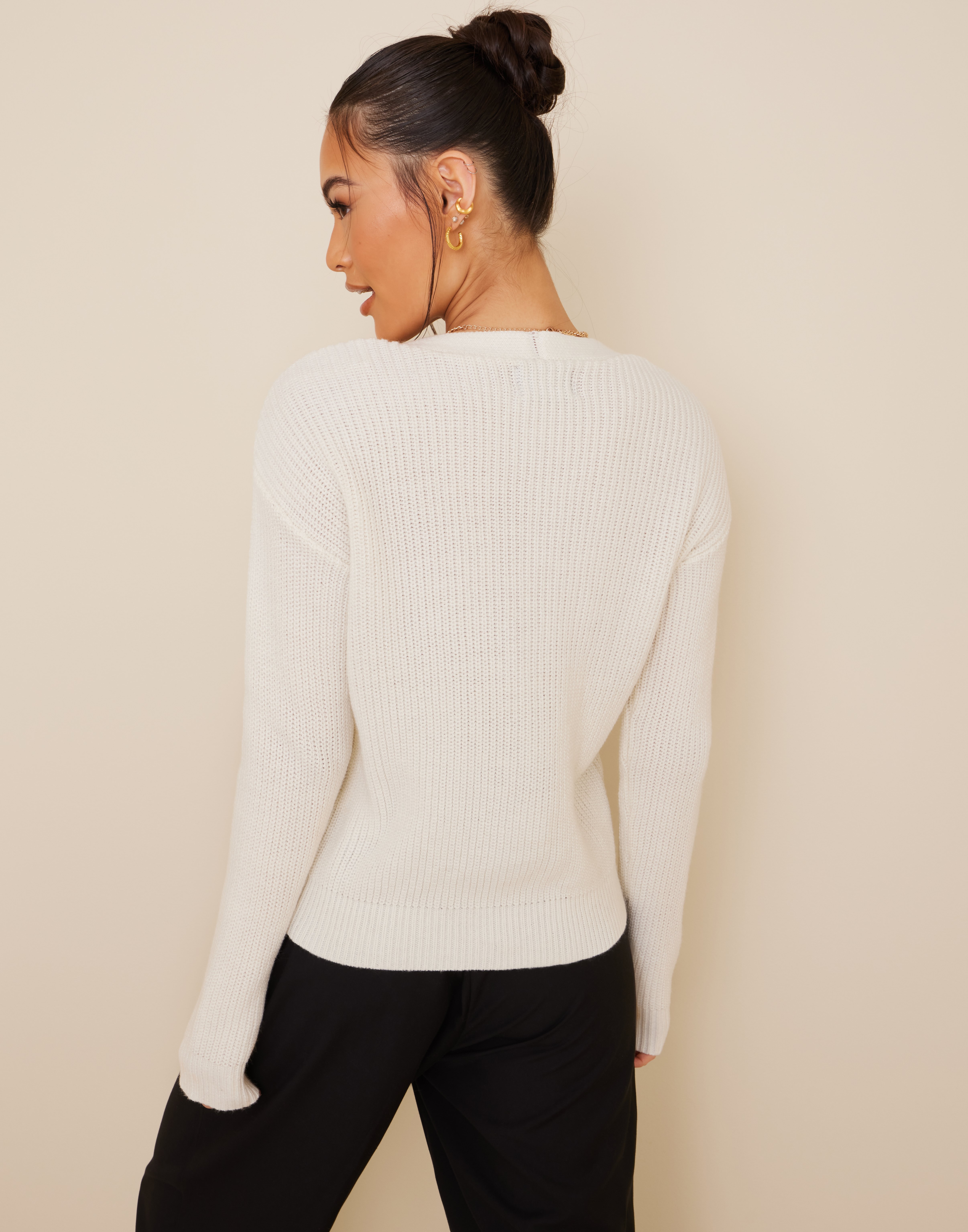 Karie Ls Knit Cardigan Black