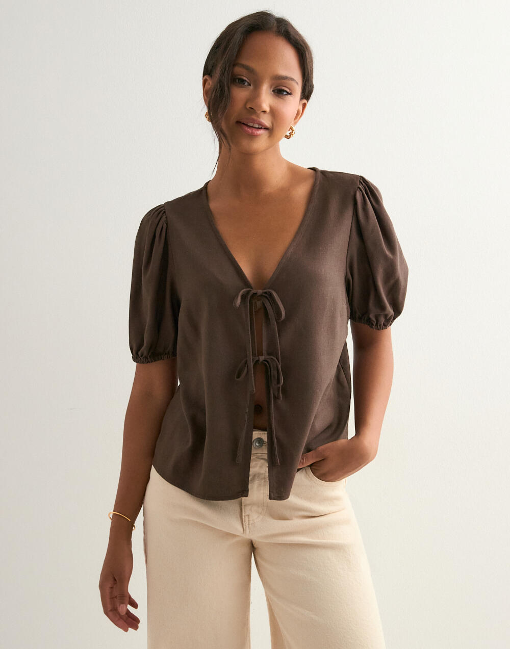 Buy Pieces PCFRIEDA SS TOP WVN - Chocolate Martini | Nelly.com