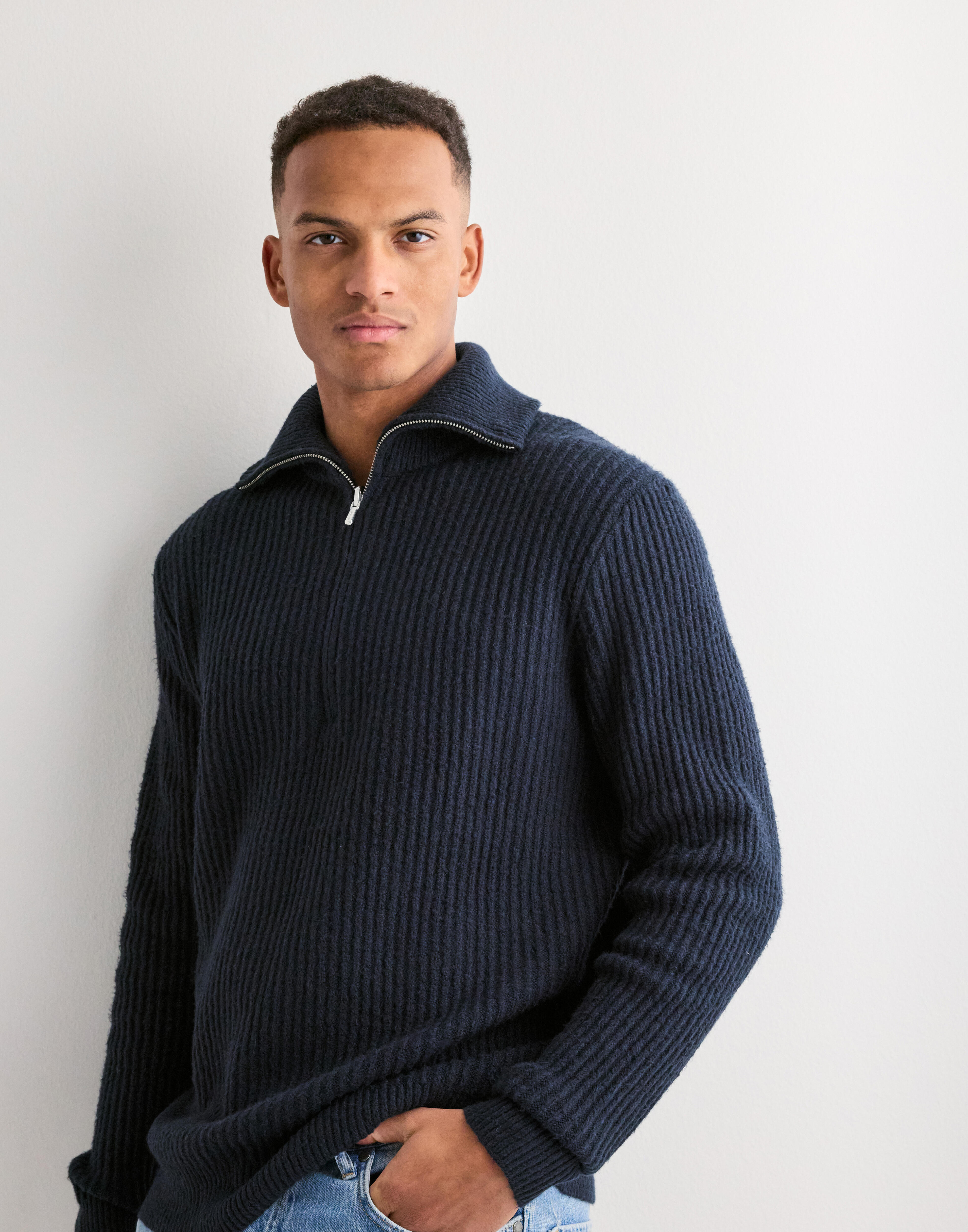 Buy Only & Sons ONSFRAME RLX LS 1/2 ZIP HIGH NECK K - Dark