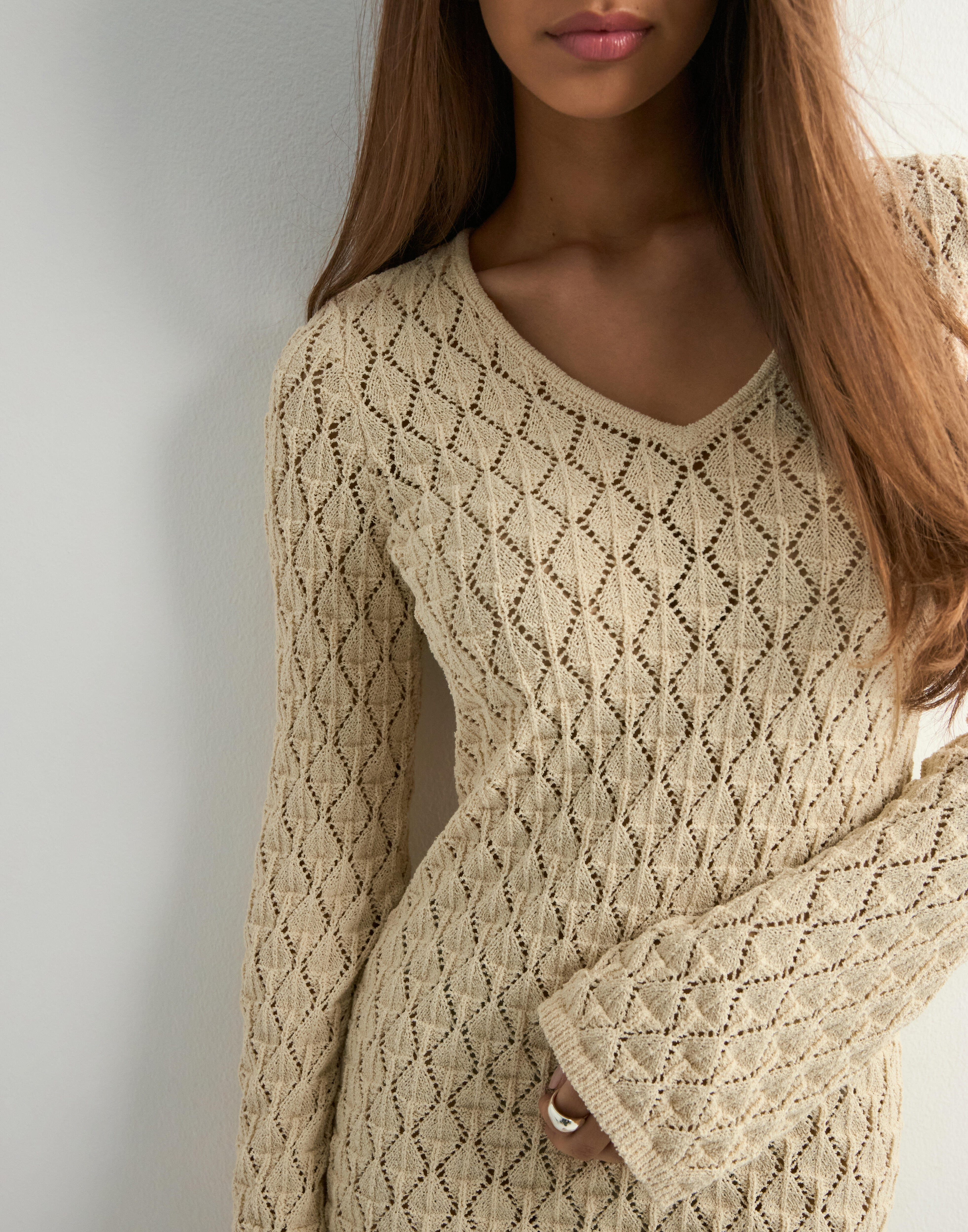 Buy Vero Moda VMRANI LS V-NECK SHORT KNIT DRESS V - Birch Buy Vero Moda VMRANI LS V-NECK SHORT KNIT DRESS V - Birch