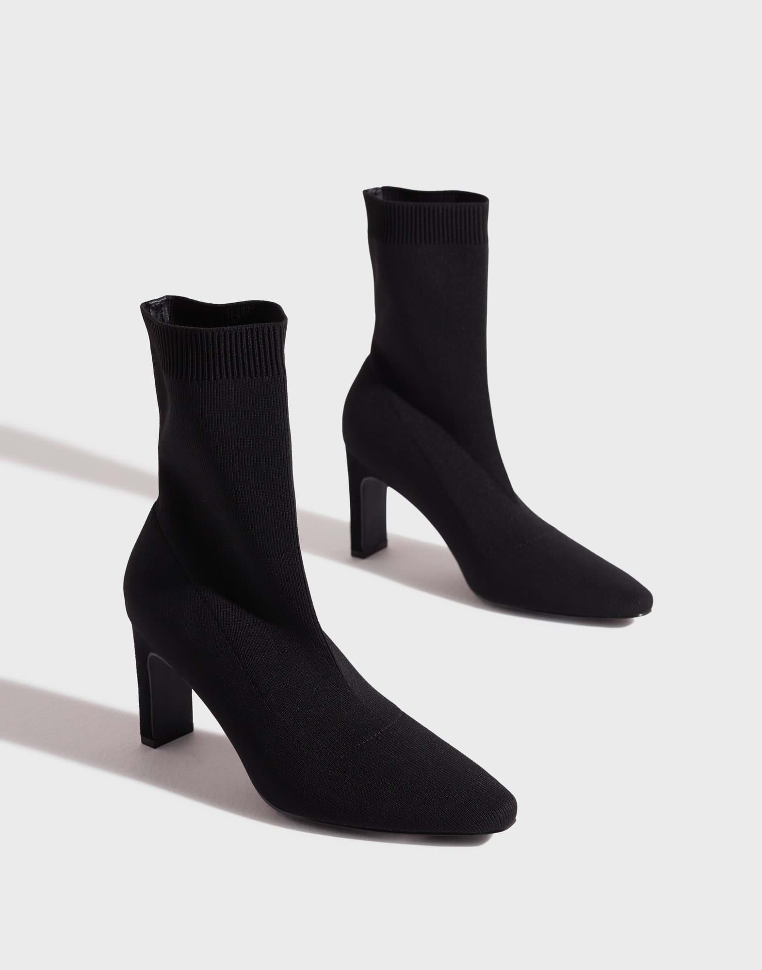 Square Sock Heel Boot