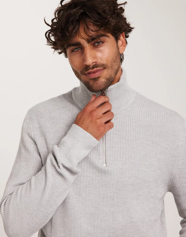 JACK & JONES Jjeperfect Knit Half Zip Sn Half zip stickade tröjor herr – bild 3