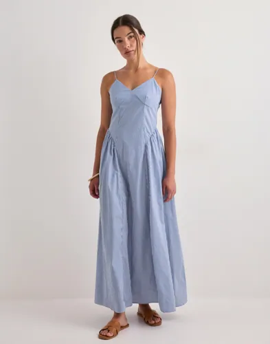 Only - Blå - Onltiari Strap Hip Dress Wvn