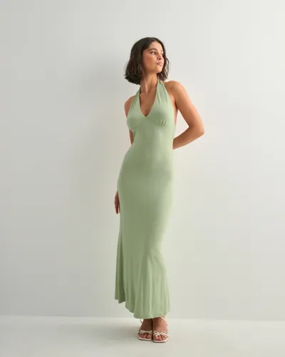 Nelly - Grøn - Fine Halterneck Dress