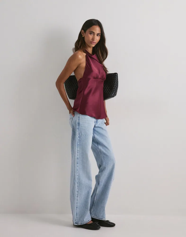 Nelly Drapy Satin Top toppar & linnen dam – bild 3