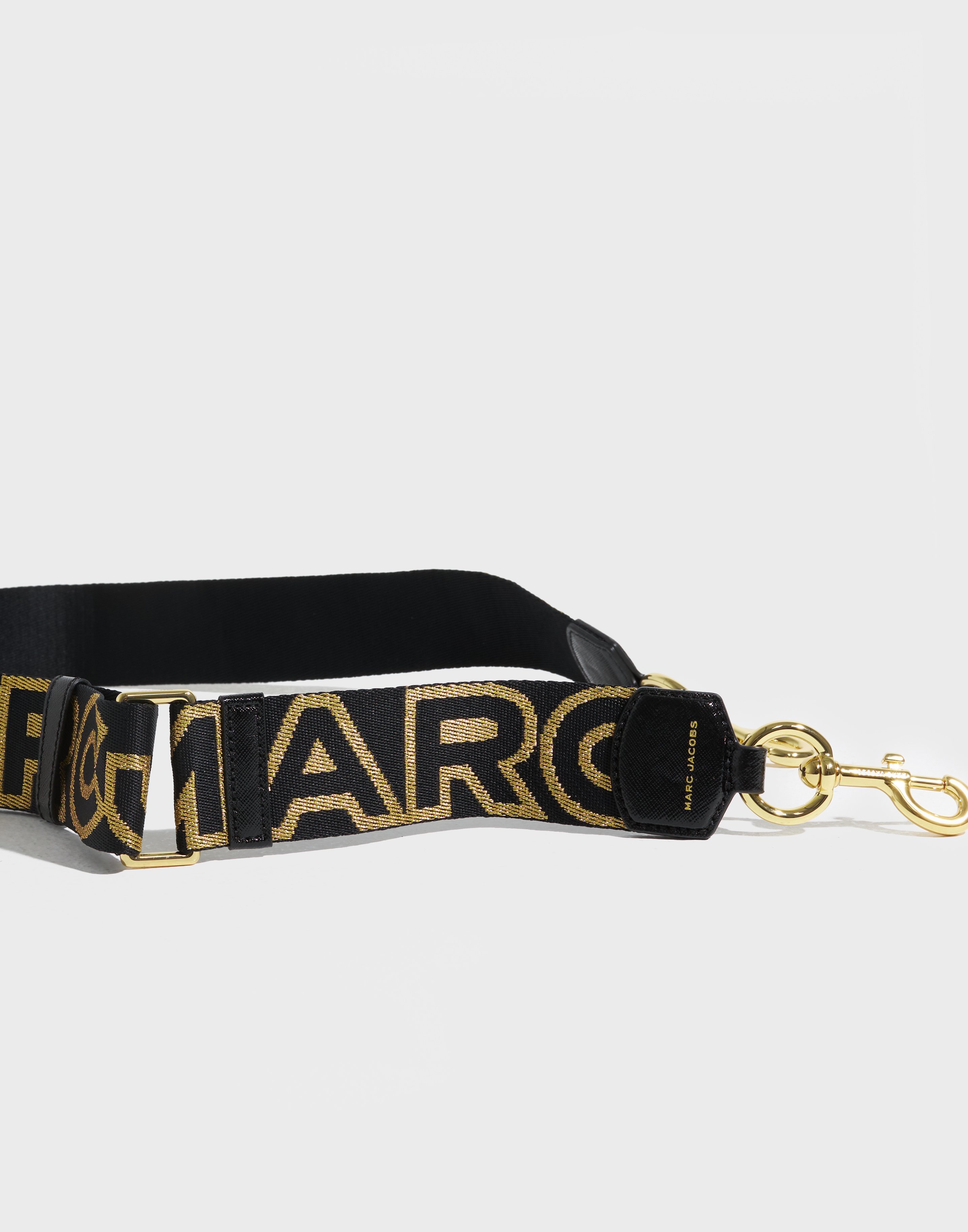 THE MARC JACOBS ストラップ ブラック ゴールド Marc Jacobs The Logo Webbing Dot Snapshot Strap Black/Gold