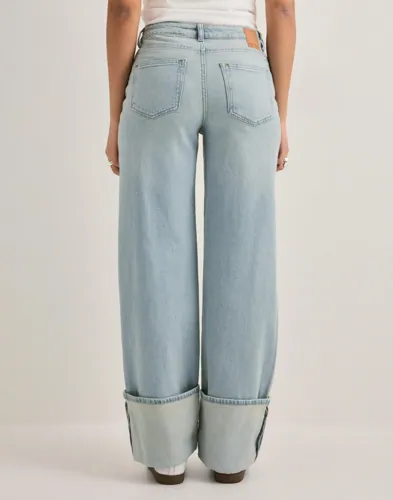 PIECES Pcsilke Mw Fold Up Denim Jeans dam – bild 2