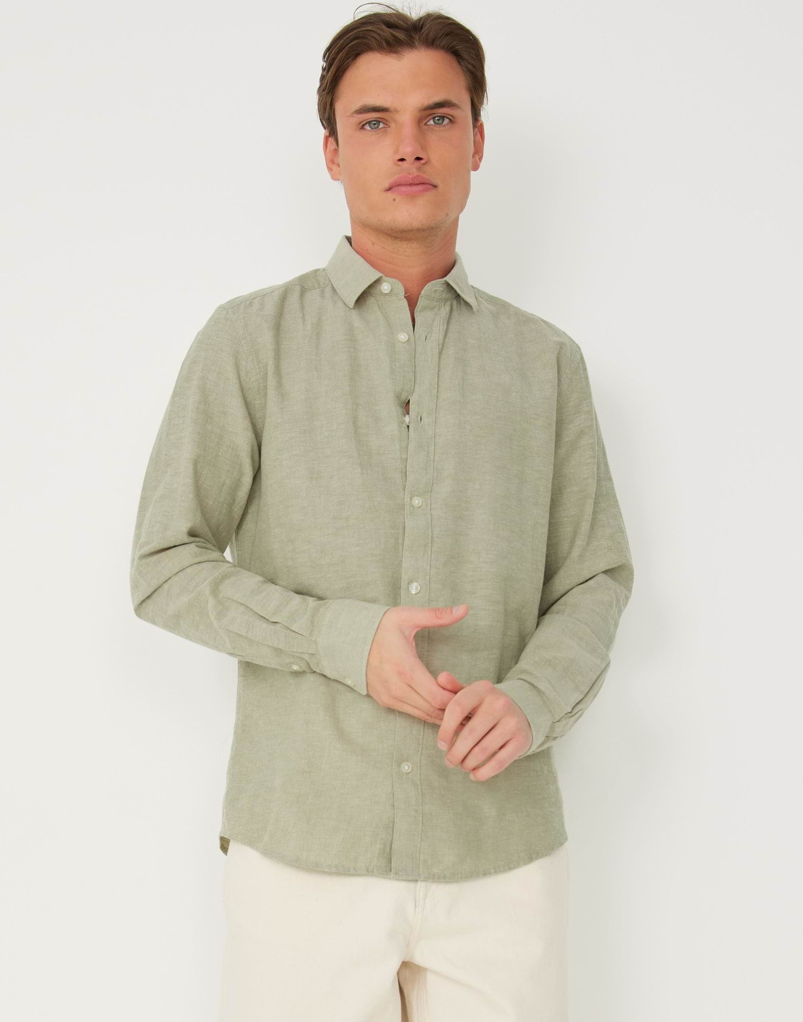 ONSCAIDEN LIFE LS SOLID LINEN SHIRT