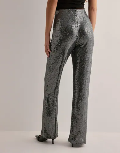ONLY Onlsteo Life Hw Str Sequin Pant Tlr cargobyxor dam – bild 3