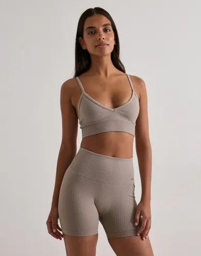 Aim'n - Brun - Ribbed Midi Biker Shorts