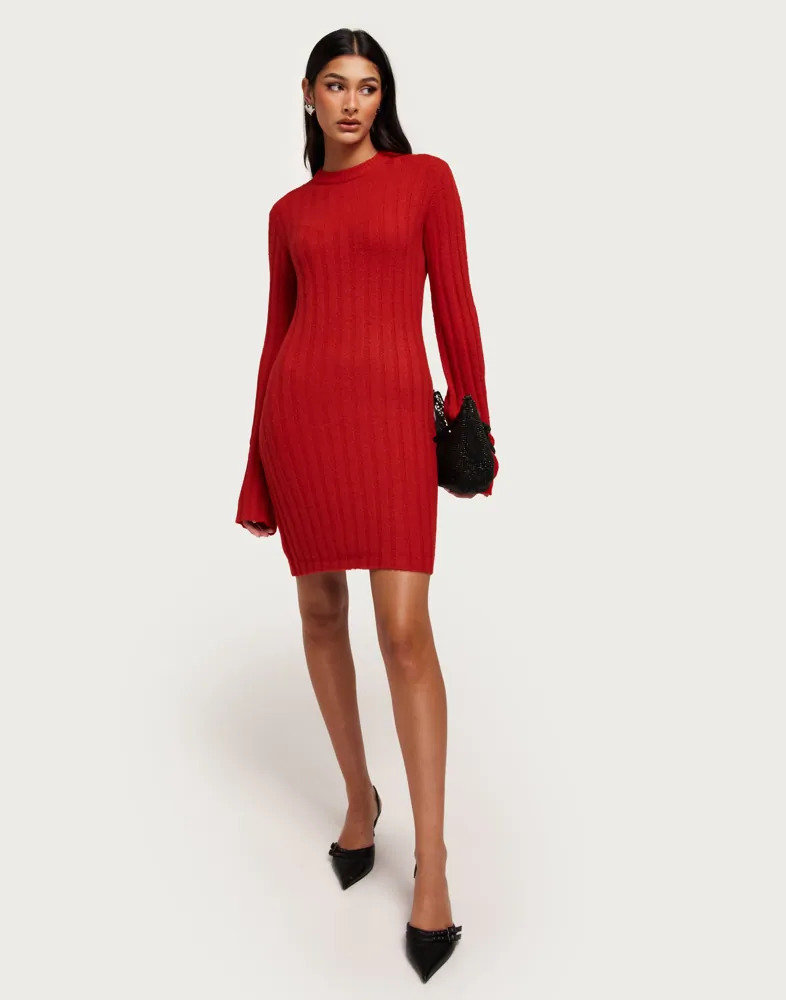 pink knit dress midi Lucia Knit Midi Dress – Blush Pink Chic & Flattering M main image 0