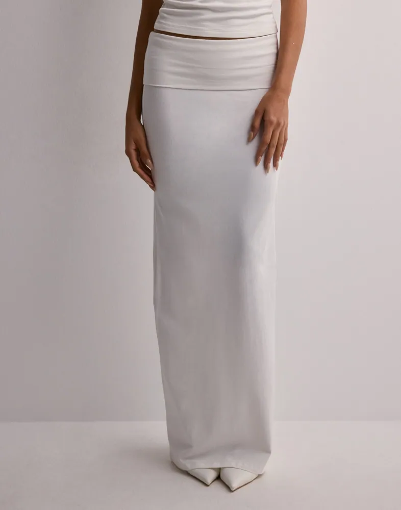Buy Nelly Low Waist Folded Maxi Skirt White