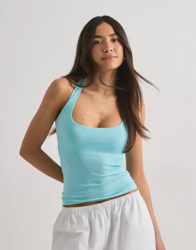 Nelly - Blå - Built In Bra Halterneck Top