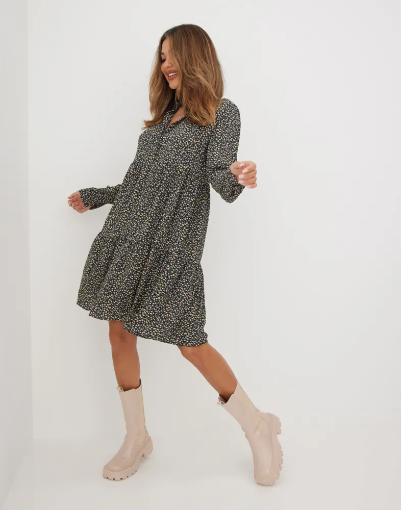 Buy JDY JDYPIPER L/S AOP SHIRT DRESS WVN DI Dark Navy Ditsy