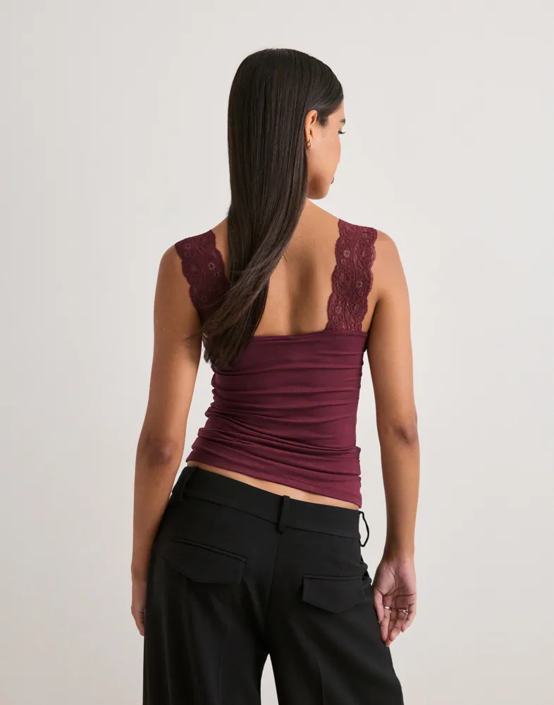 PIECES Pcbarbera Lace Top Noos Bc toppar & linnen dam – bild 3