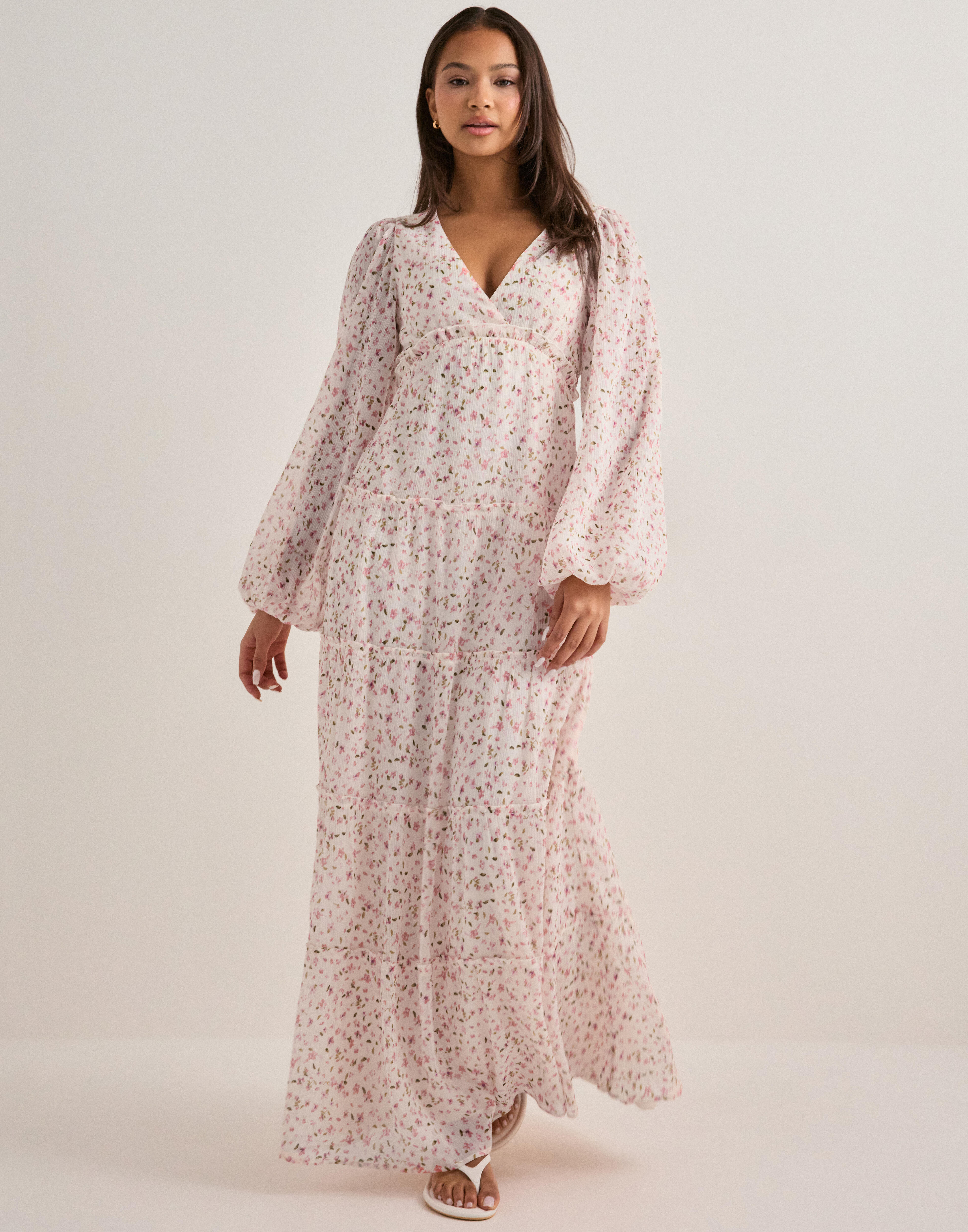 Buy Nelly Maxi Frill Dress - Floral | Nelly.com