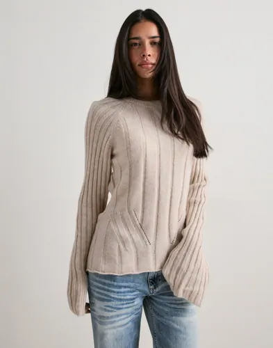 Vero Moda - Beige - Vmwren Ls Tie Pullover Knit Exp