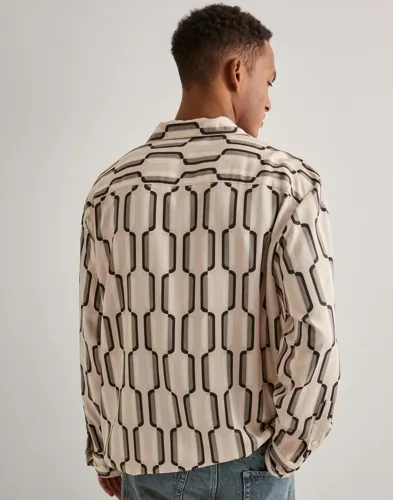 Selected Men Slhrlxaxel Aop Ls Shirt Mönstrade skjortor herr – bild 3