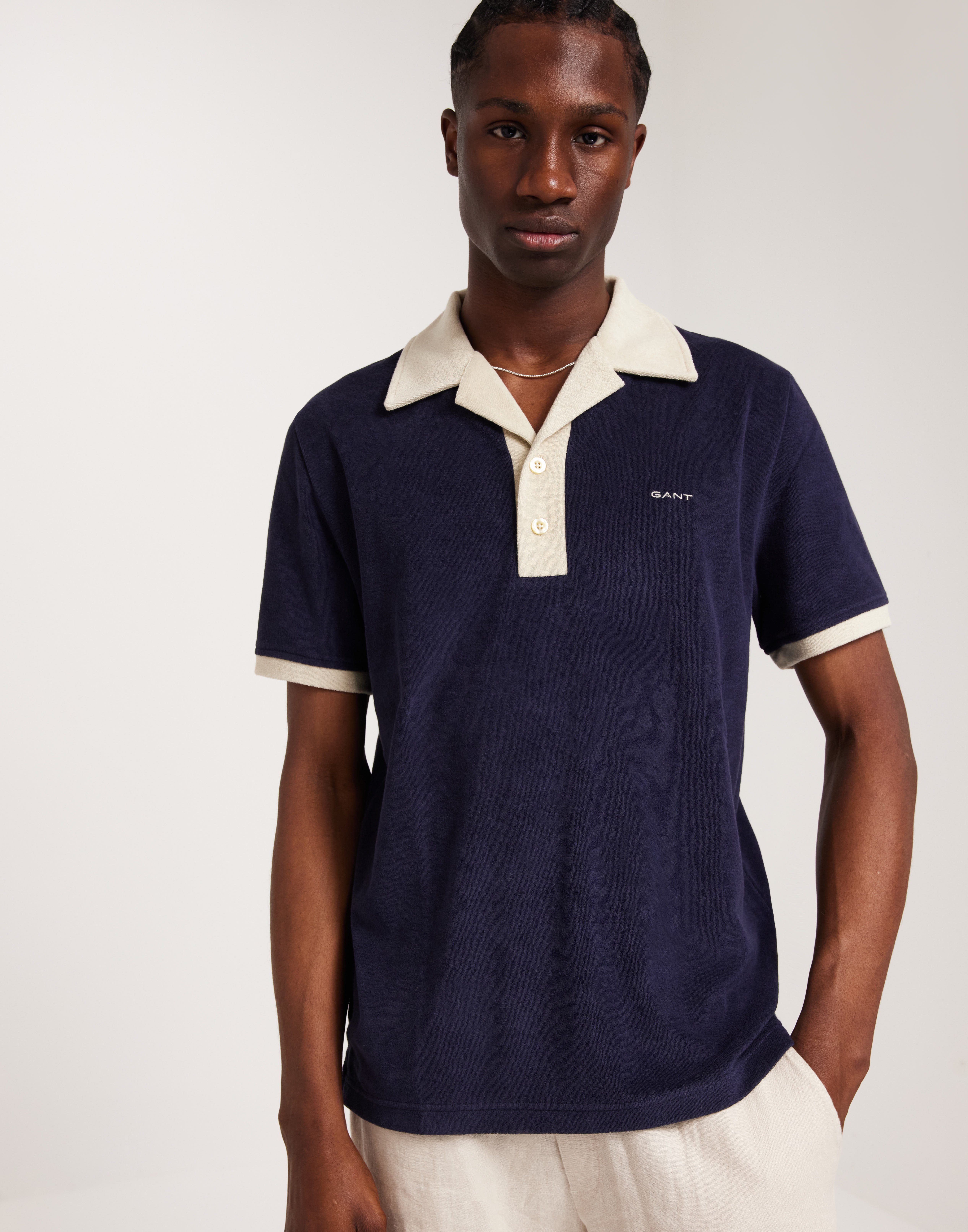 Gant Towelling Resort Collar Polo Kortærmede poloer Blå