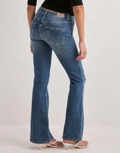 Only - Blå - Onlblush Mid Flared Des Dnm DOT119