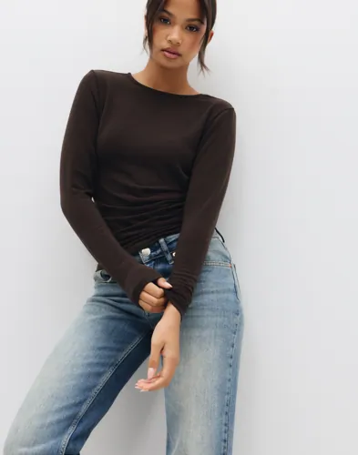 ONLY Onlglamour L/S Ruching Top Cc Jrs långärmade t-shirt dam – bild 3