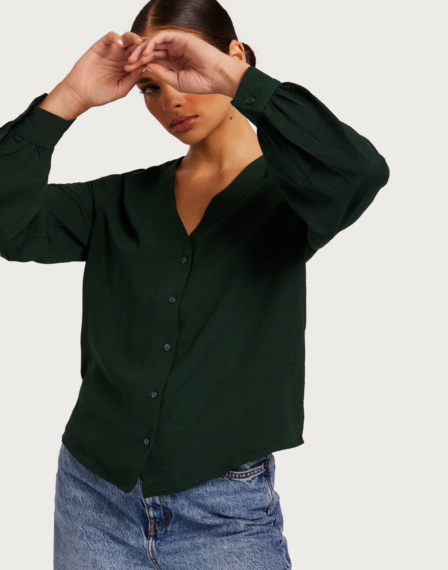 JDYDIVYA L/S V-NECK SHIRT WVN