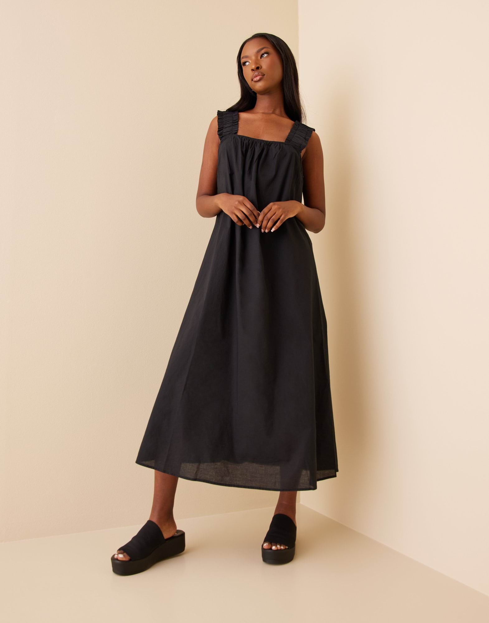 PCSHELLA SL MIDI DRESS BC