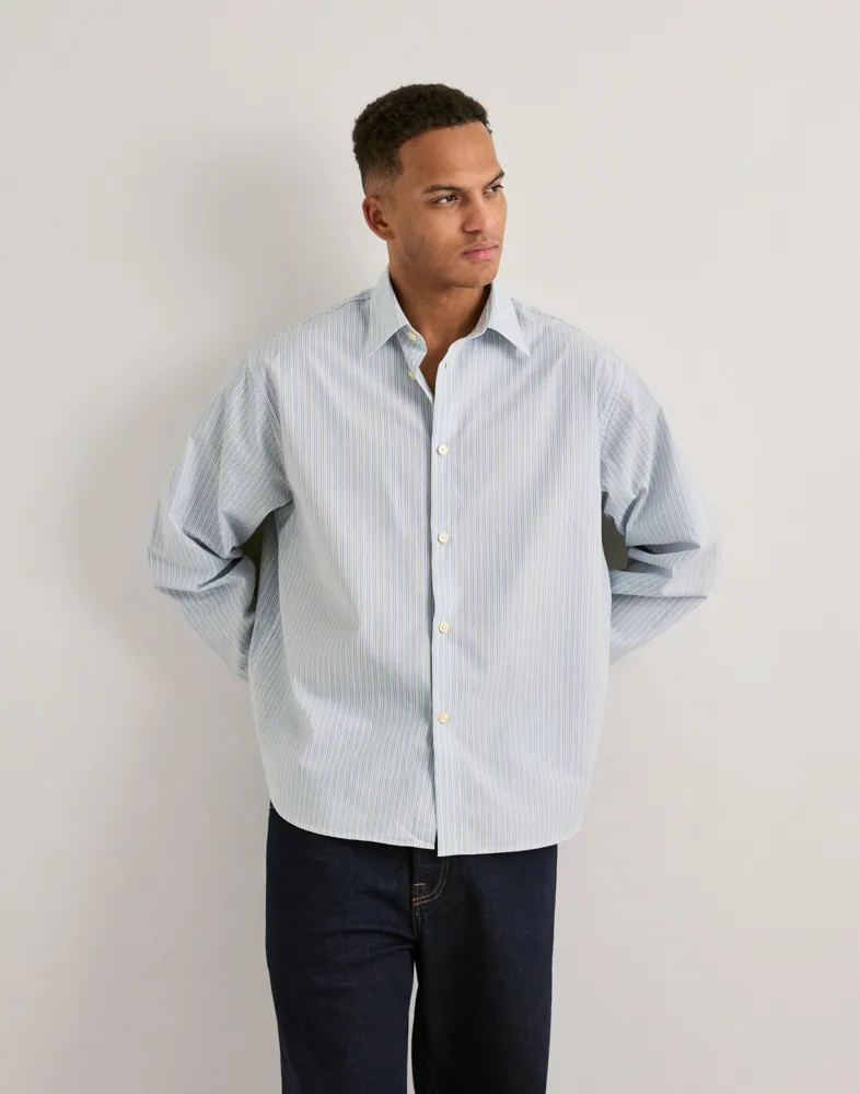 Slhctmben Stripe Ls Shirt Skjortor