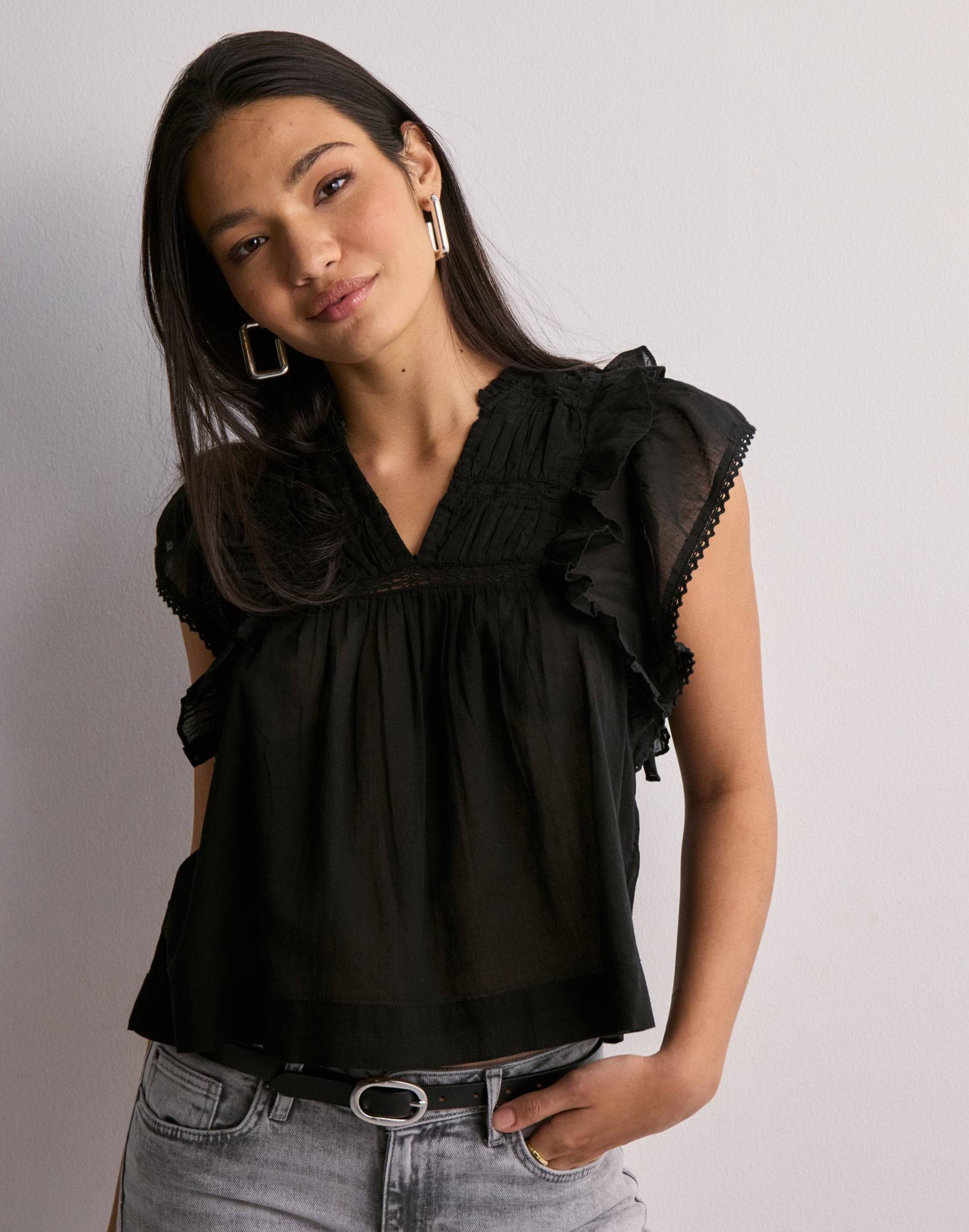 Buy Neo Noir Jayla S Voile Top - Black | Nelly.com