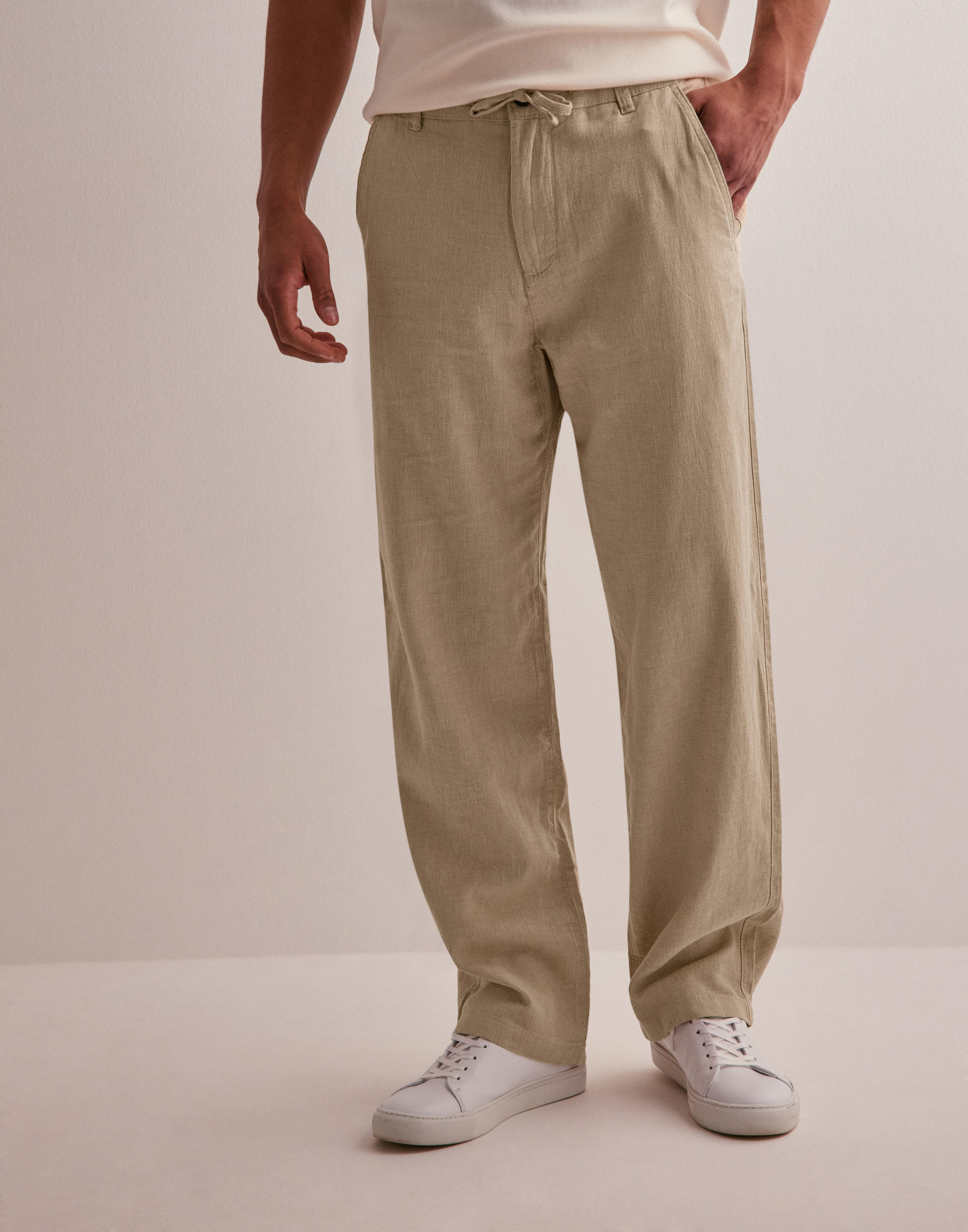 パンツ GANT PANT cotton/linen 1tuck trousers GANT | GANT Relaxed Fit Linen Drawstring Pants 1505272