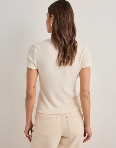 Nelly Knit Slim Tee t-shirts dam – bild 3