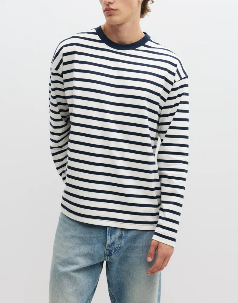Jorsalamanco Ls Stripe Tee Crewneck Sweatshirts