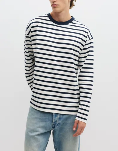 Jack & Jones Jorsalamanco Ls Stripe Tee Crewneck Sweatshirts Blå