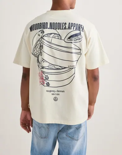 Woodbird Baine Nopa Tee T-shirts med tryck Vit