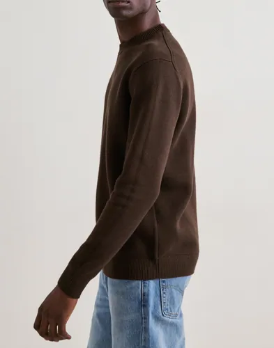 Selected Men Slhdane Ls Knit Structure Crew Neck Stickade tröjor herr – bild 2