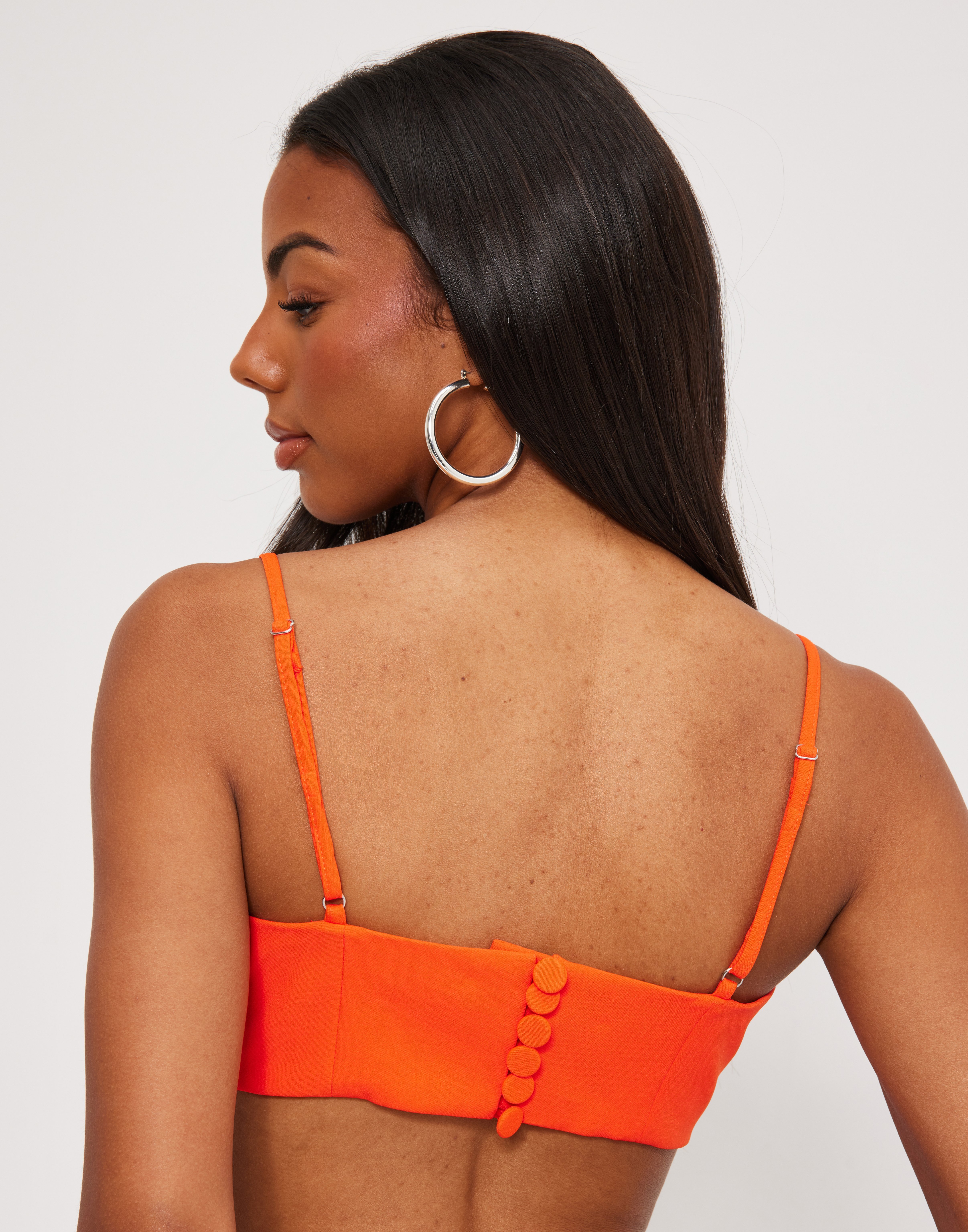Only - Rød - Onlabba S/L Strap Cropped Top Cc Tl